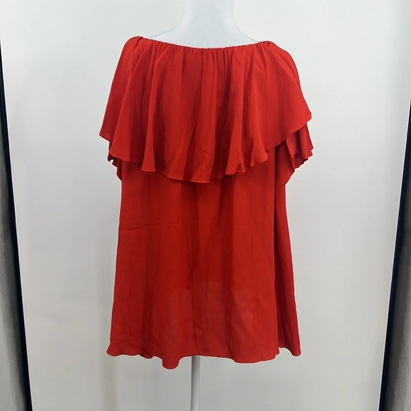 MLM LABEL Red Orange Maison Off Shoulder Dress Women’s XS Ruffle Revolve - Picture 6 of 14